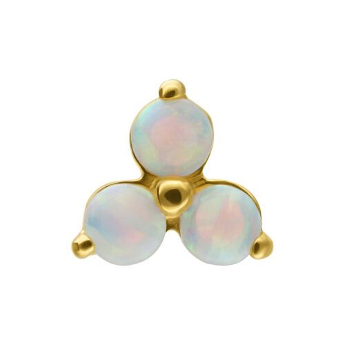 14K Gold Perfect Fit Trinity Synthetic Opal Attachment