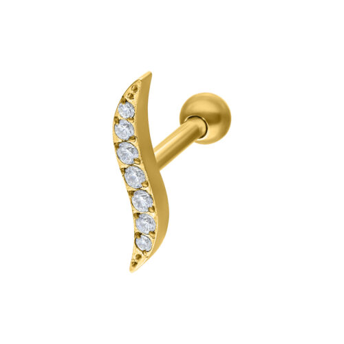 Crystal Wave Earbarbell - Golden Metal