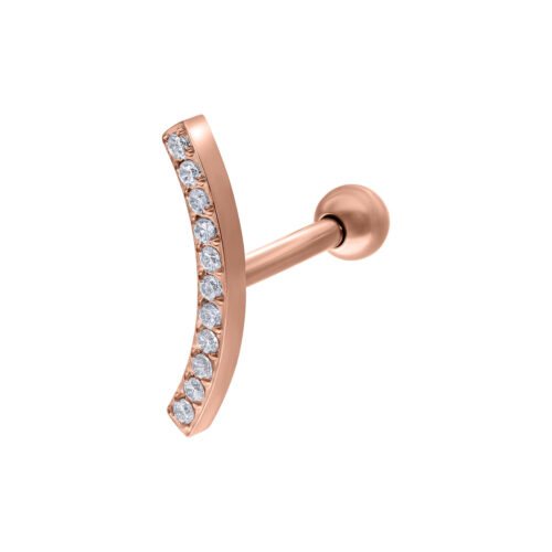 Crystal Bow Earbarbell - Rosegold
