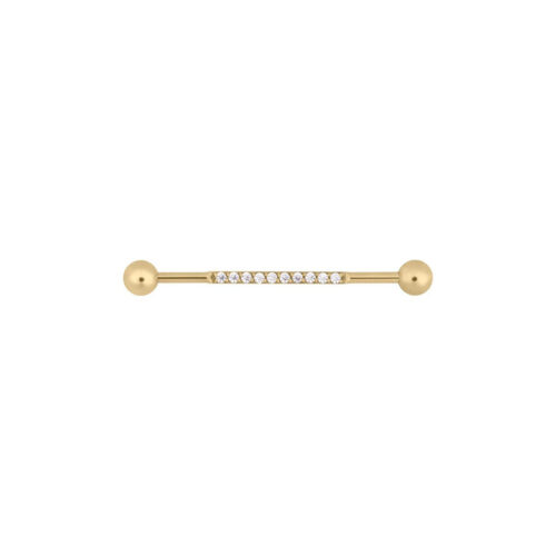Crystal Industrial Barbell - Golden Metal