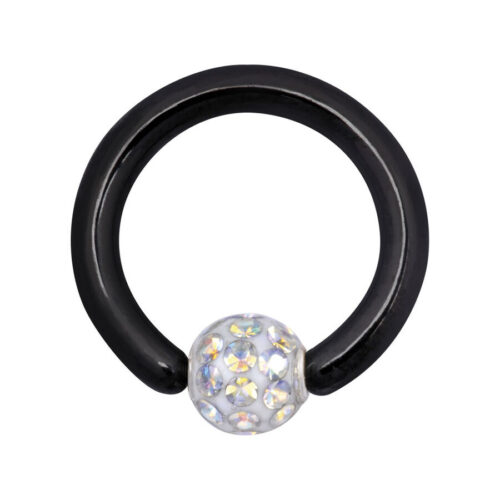 Klemmkugelring With Multi Jewelled Ball