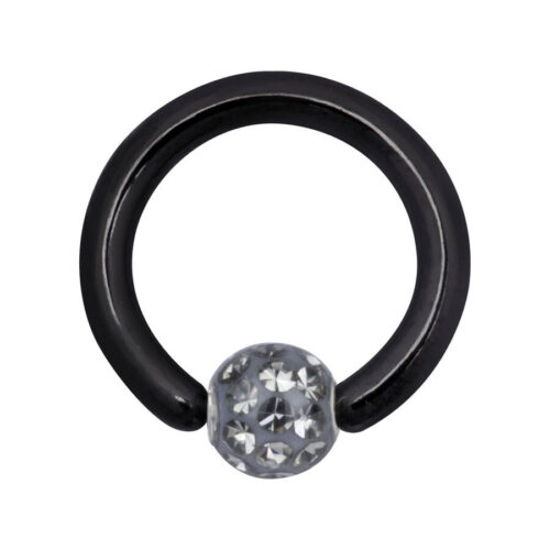 Klemmkugelring With Multi Jewelled Ball