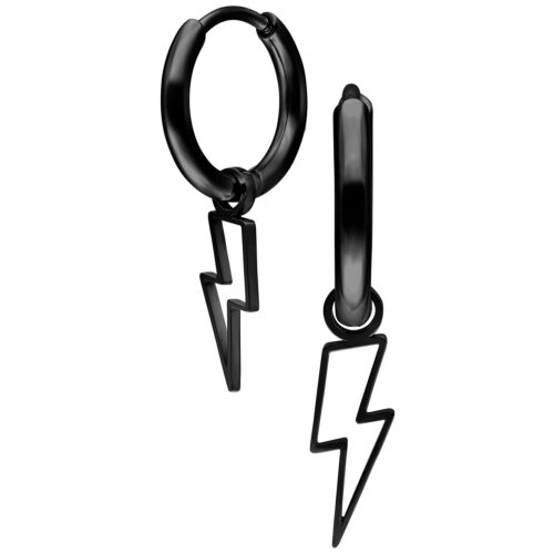 Mini Flash Hoops Pair - Black Metal