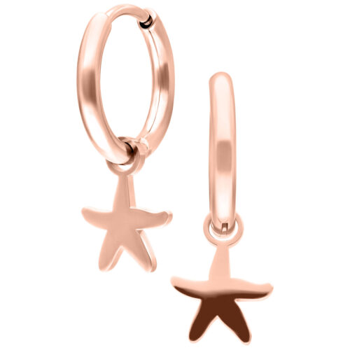 Mini Starfish Hoops Pair - Rosegold