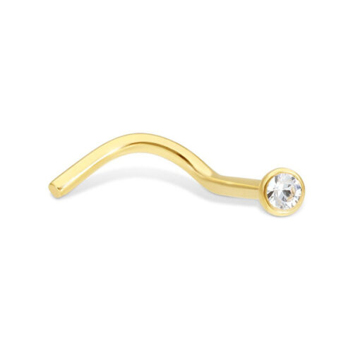 18k Gold Nose Stud Crystal