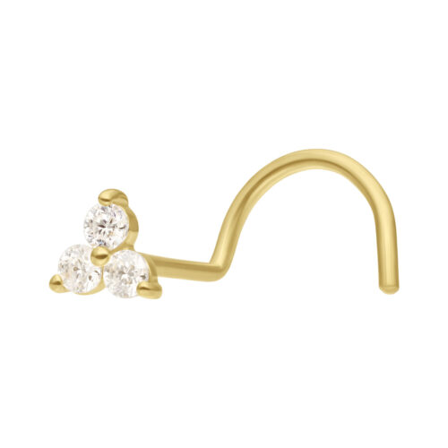 14K Moissanit Trinity Nosestud