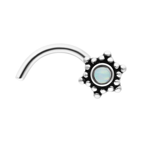 Flower Synthetic Opal Nosestud
