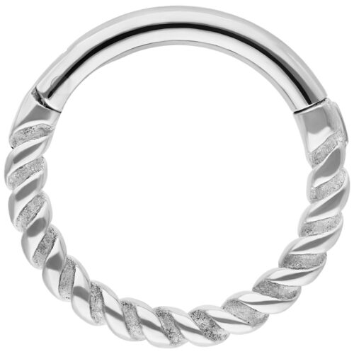 Stainless Steel Twisted Rope Clicker Ring