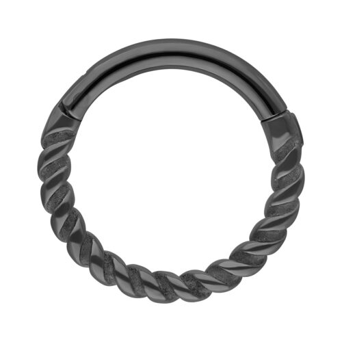 Stainless Steel Twisted Rope Clicker Ring