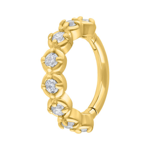 Glamorous Hinged Ring - Golden Metal