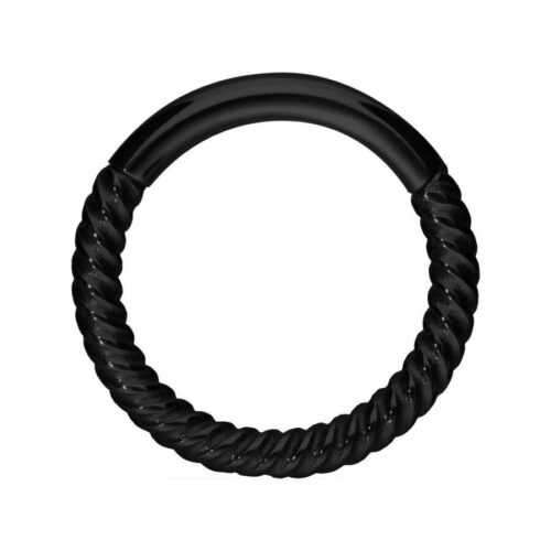 Stainless Steel Twisted Rope Clicker Ring