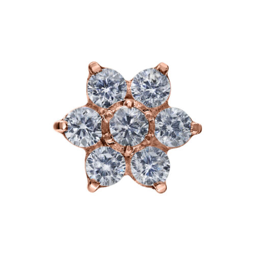 Push Fit Crystal Flower Attachment - Rosegold