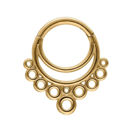 Stainless Steel Bubble Clicker Ring - Golden Metal