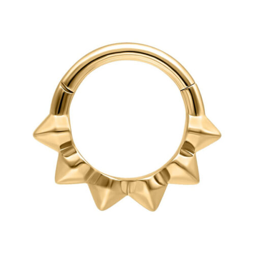 Stainless Steel Cone Clicker Ring - Golden Metal