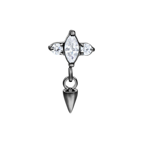 Push Fit Crystal Spike Aufsatz - Black Metal