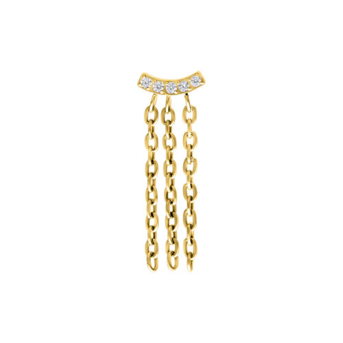 Push Fit Crystal Bar Chain Aufsatz - Golden Metal