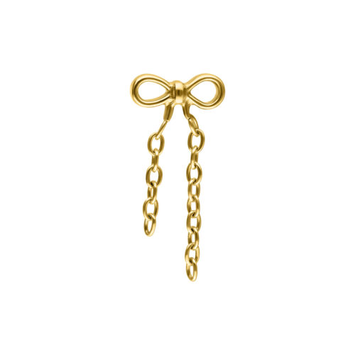 Push Fit Dangling Bow Attachment - Golden Metal