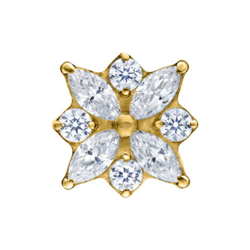Push Fit Crystal Blossom Aufsatz - Golden Metal