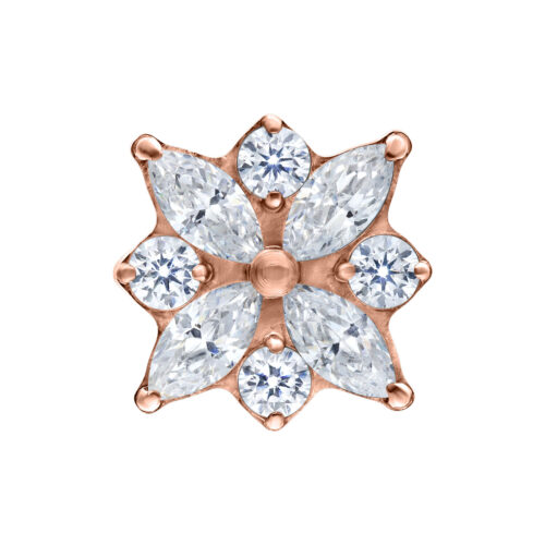 Push Fit Crystal Blossom Aufsatz - Rosegold