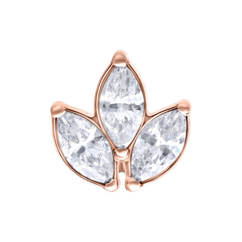 Push Fit Oval Flower Aufsatz - Rosegold
