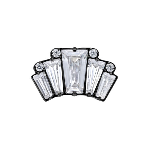 Push Fit Square Crystals Aufsatz - Black Metal