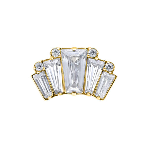 Push Fit Square Crystals Aufsatz - Golden Metal