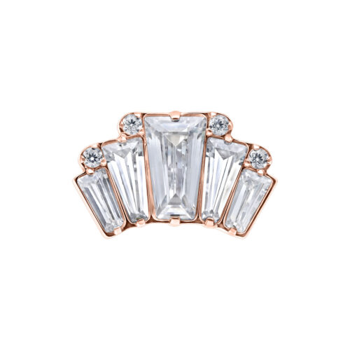 Push Fit Square Crystals Aufsatz - Rosegold