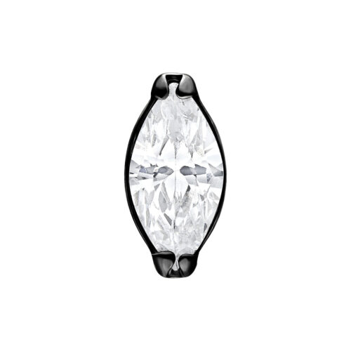 Push Fit Oval Crystal Aufsatz - Black Metal