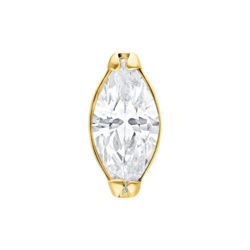 Push Fit Oval Crystal Aufsatz - Golden Metal
