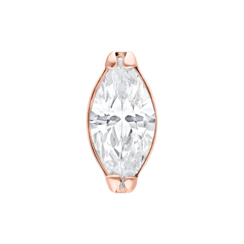 Push Fit Oval Crystal Aufsatz - Rosegold