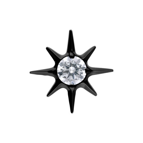 Push Fit Crystal Star Attachment - Black Metal