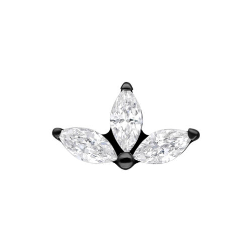 Push Fit Crystal Lotus Attachment - Black Metal