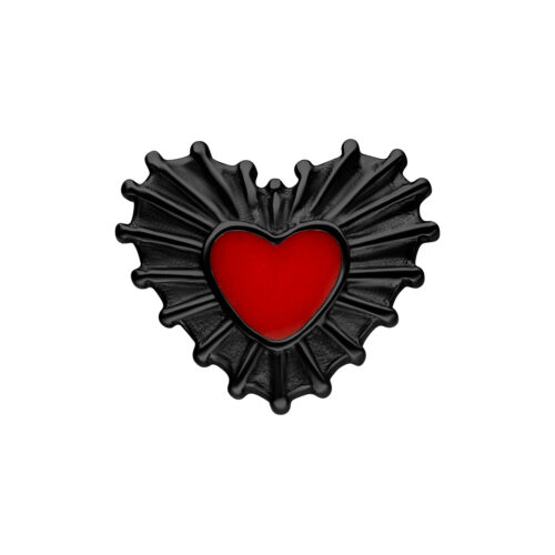 Push Fit Sacred Heart Enamel Attachment - Black Metal