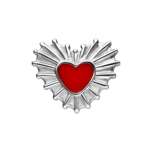 Push Fit Sacred Heart Enamel Attachment - Silvercoloured Metal