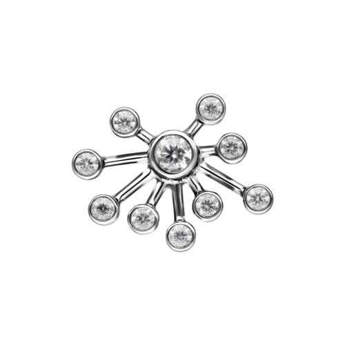 Push Fit Frozen Sparkle Attachment - Silvercoloured Metal