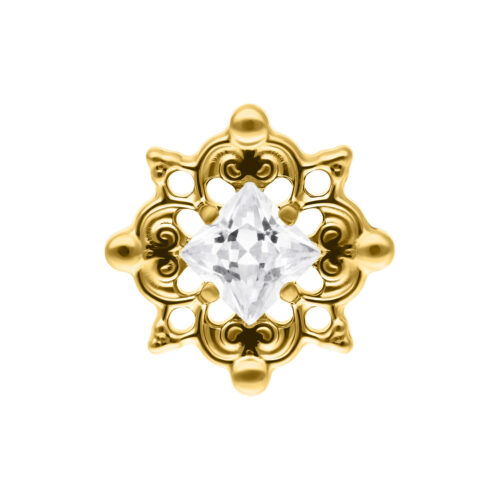 Push Fit Ornament Crystal Attachment - Golden Metal