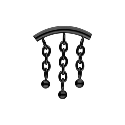Chain with Bubble Hidden Helix Push Fit Attachment - Black Metal