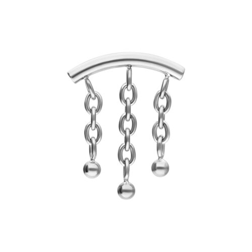 Chain with Bubble Hidden Helix Push Fit Attachment - Silvercoloured Metal