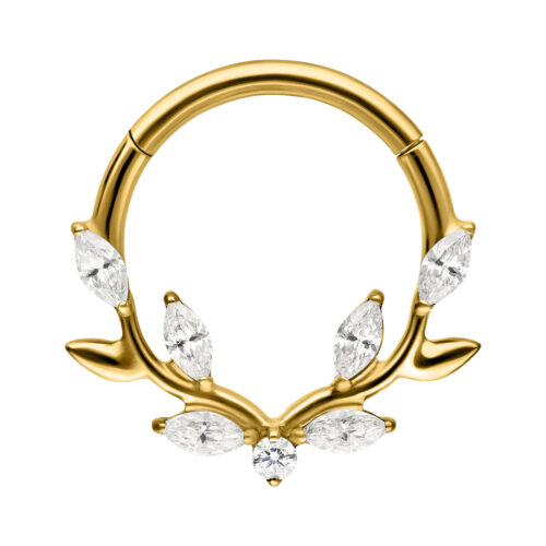 Lovely Crystal Leaf Septum Clicker