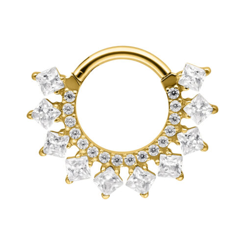 Crystal Halo Septum Clicker - Golden Metal