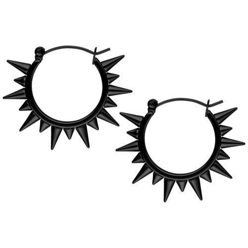 Spiked Earrings - Black Metal